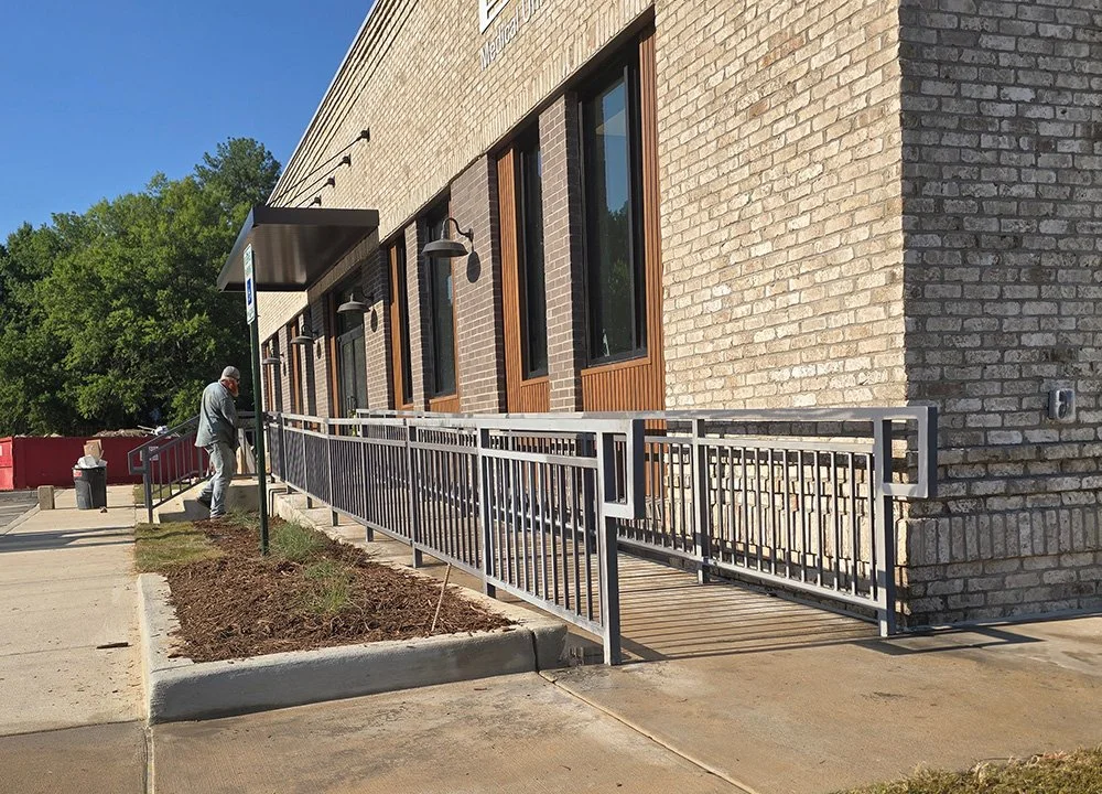 steel handrails for long wheelchair ramp