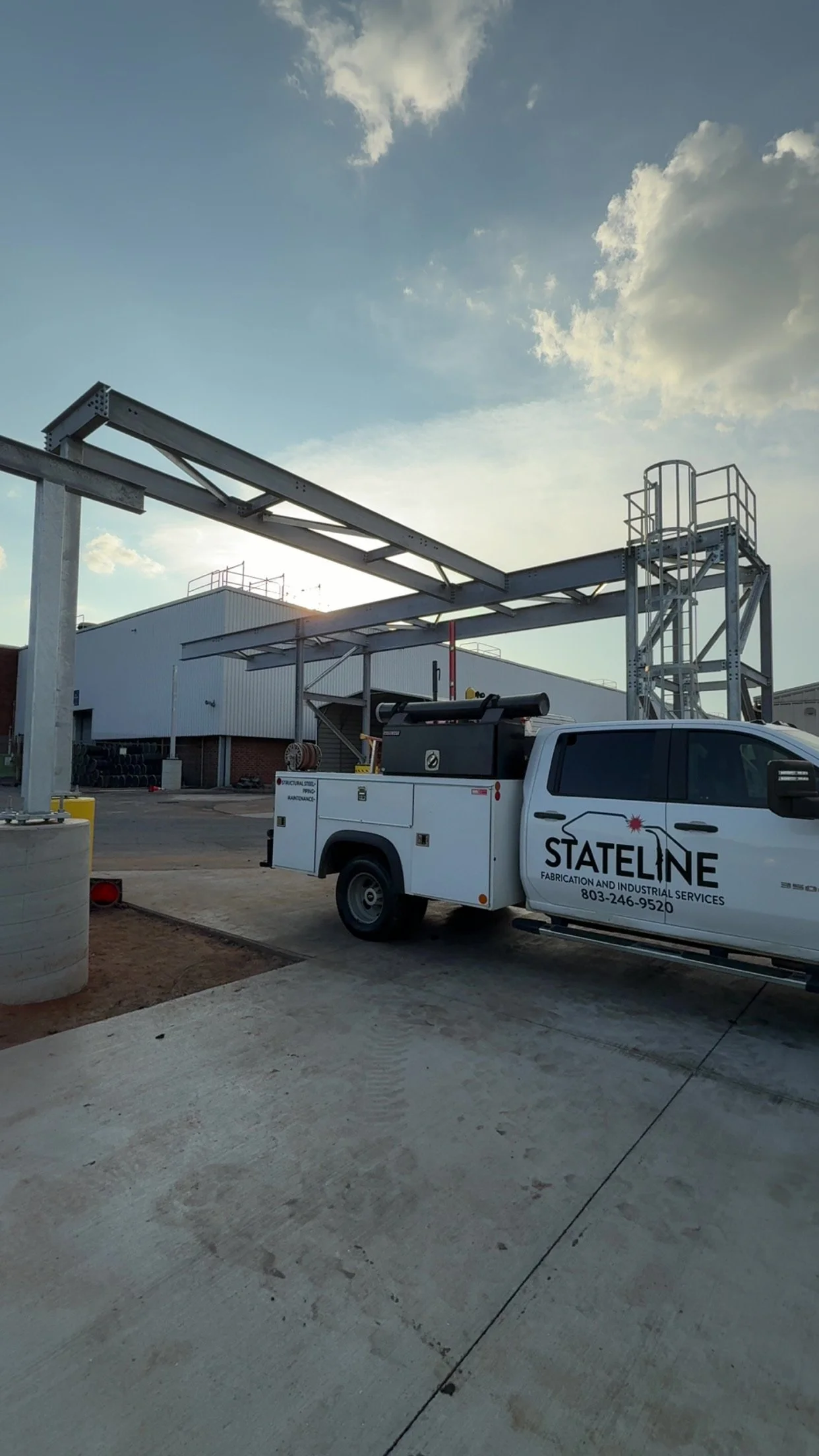Custom steel fabrication project at industrial facility