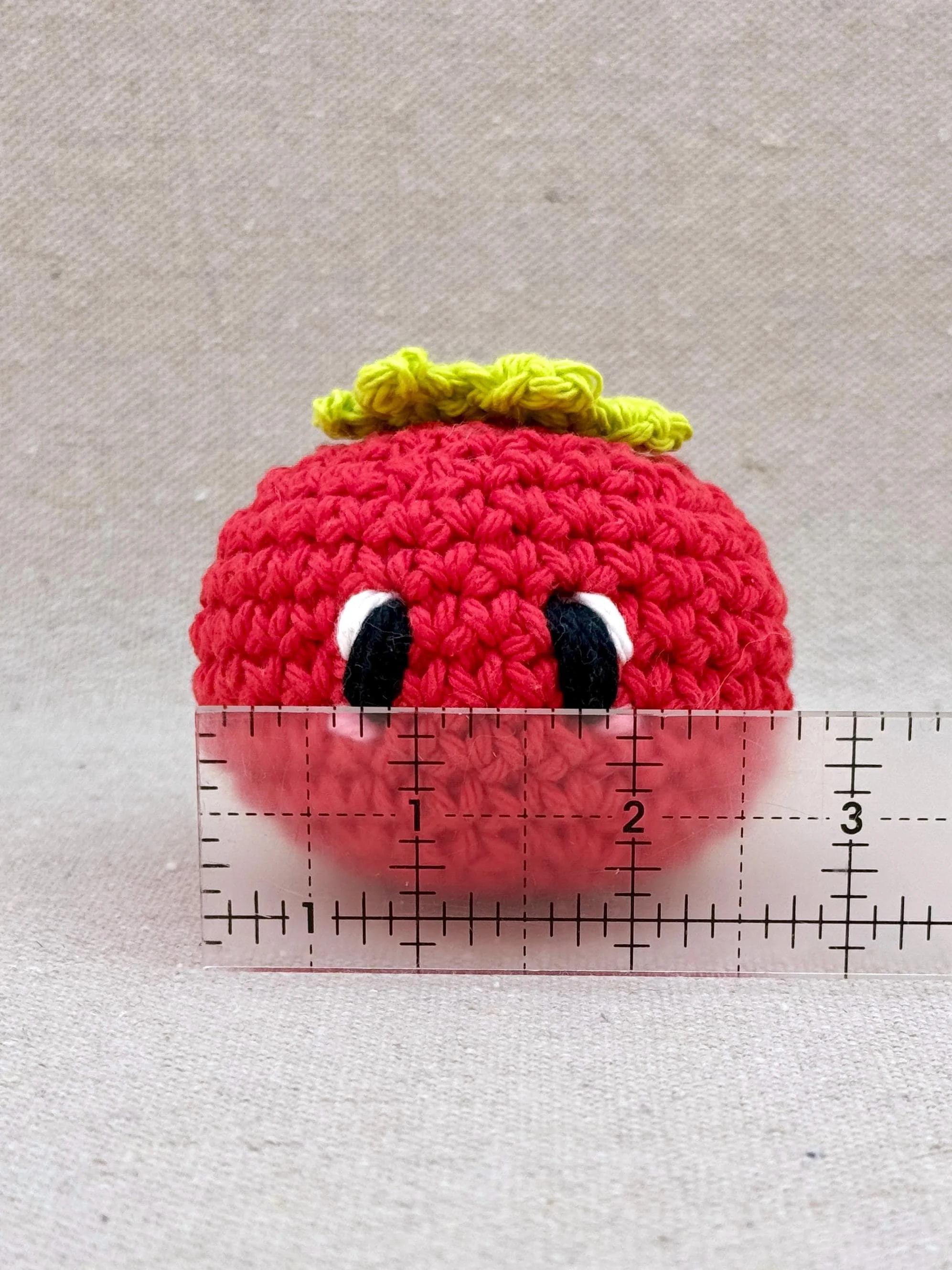 Amigurumi tomato measuring 2.75 inches wide (Copy)