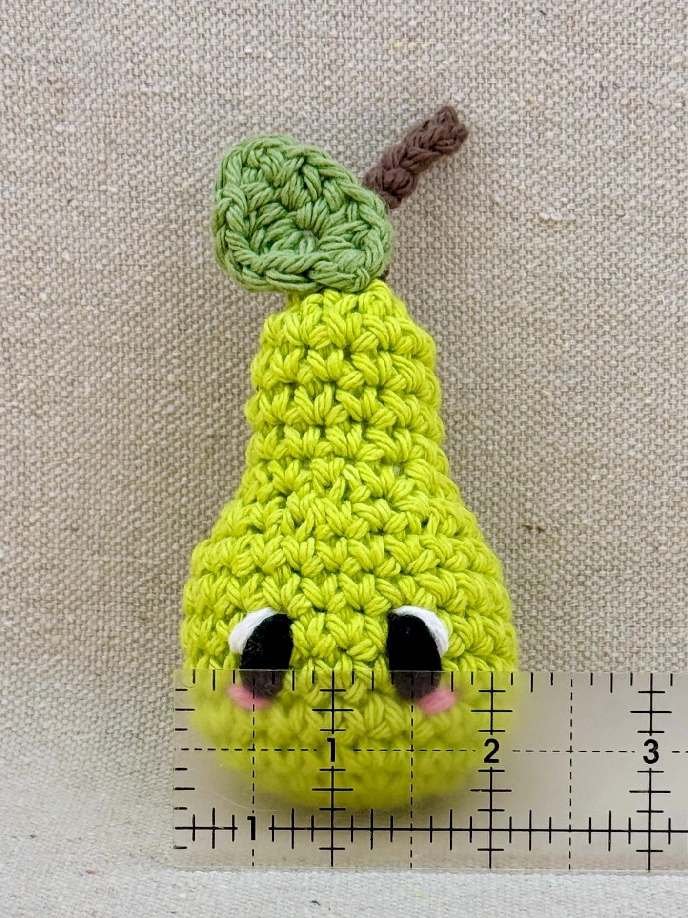 Amigurumi pear measuring 2.25 inches wide (Copy)
