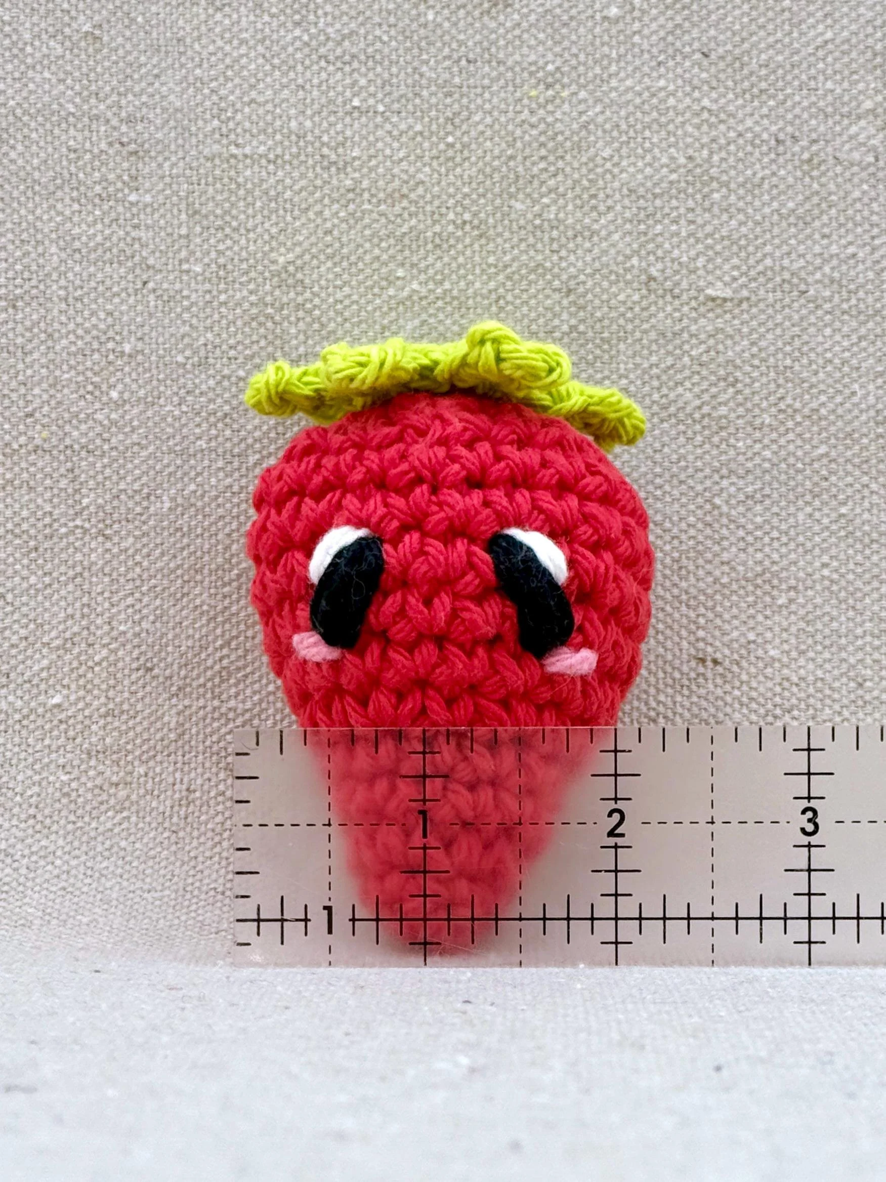Amigurumi strawberry measuring 2 inches wide (Copy)