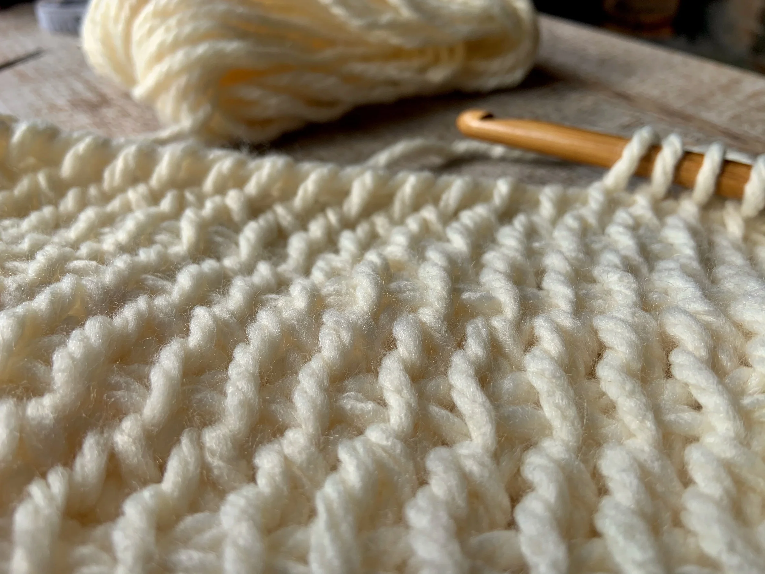 a close up of tunisain crochet