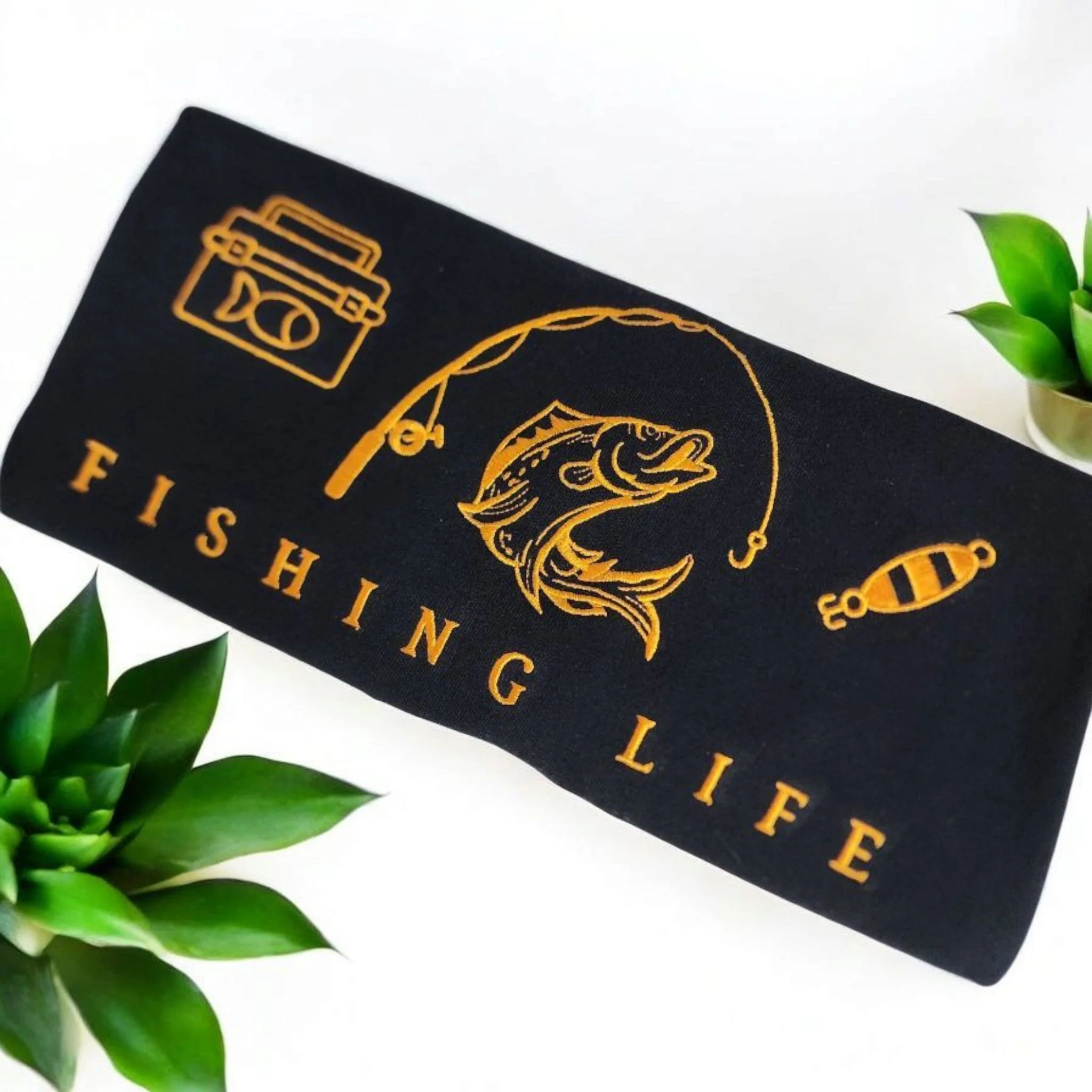 Fishing Life Embroidered T-Shirt