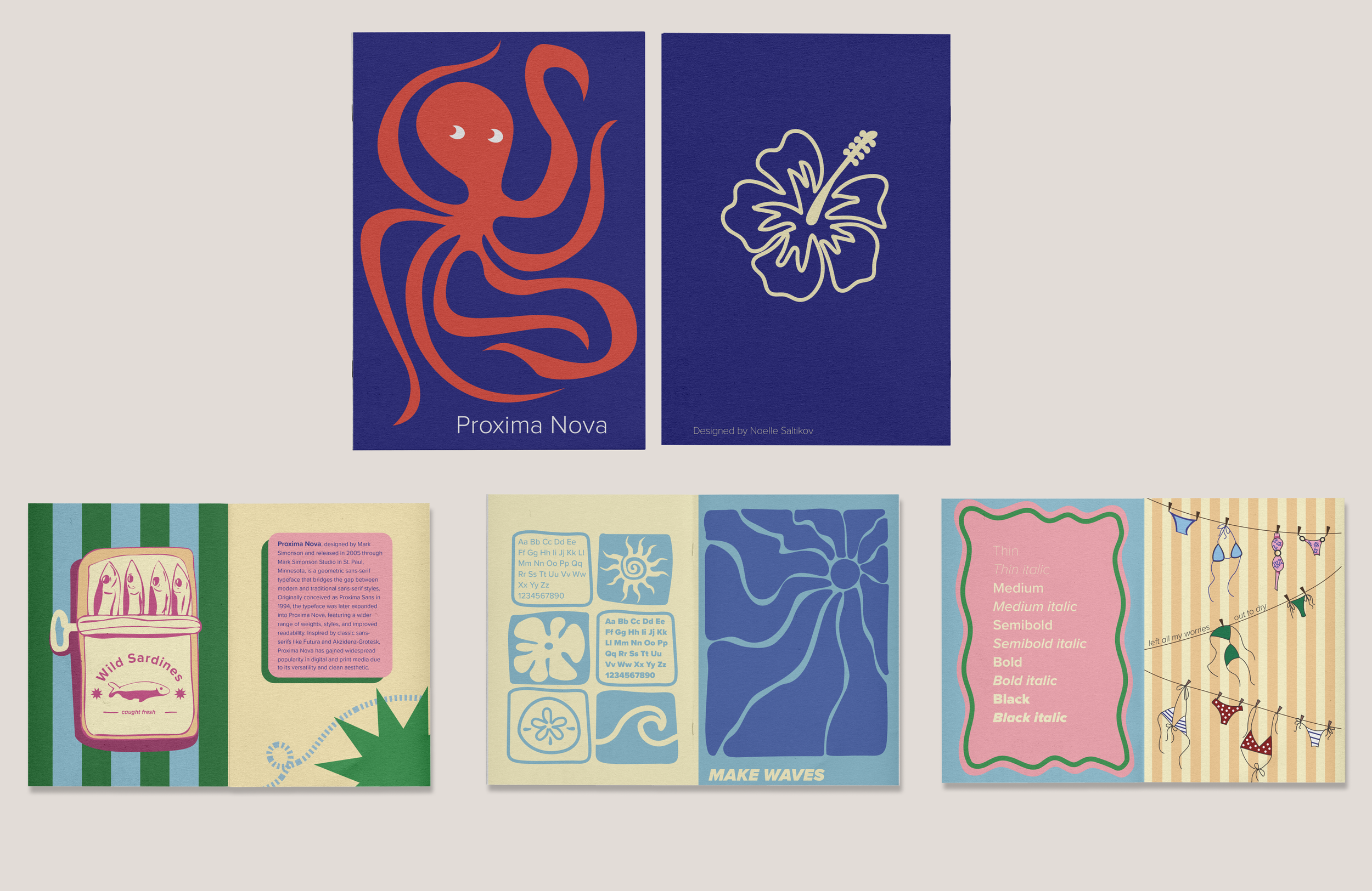 All pages of booklet arranged in one photo