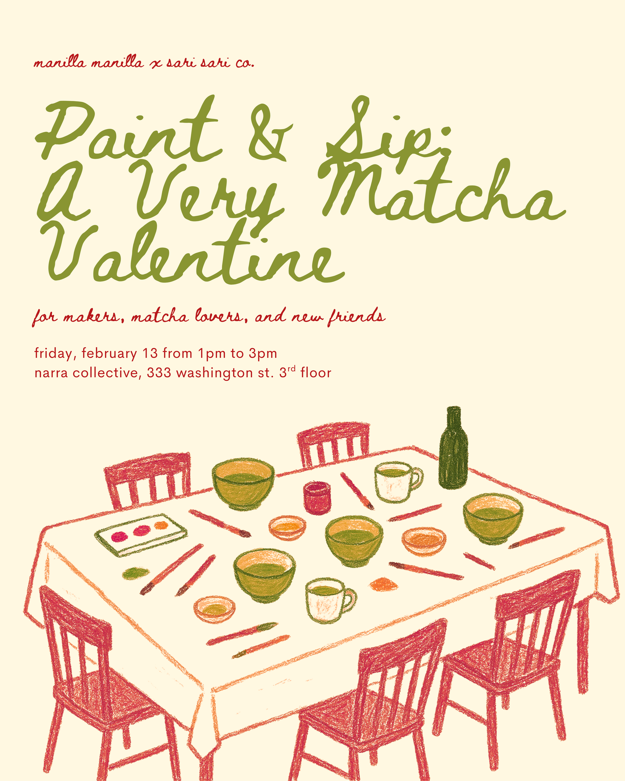 Paint & Sip - A Very Matcha Valentine