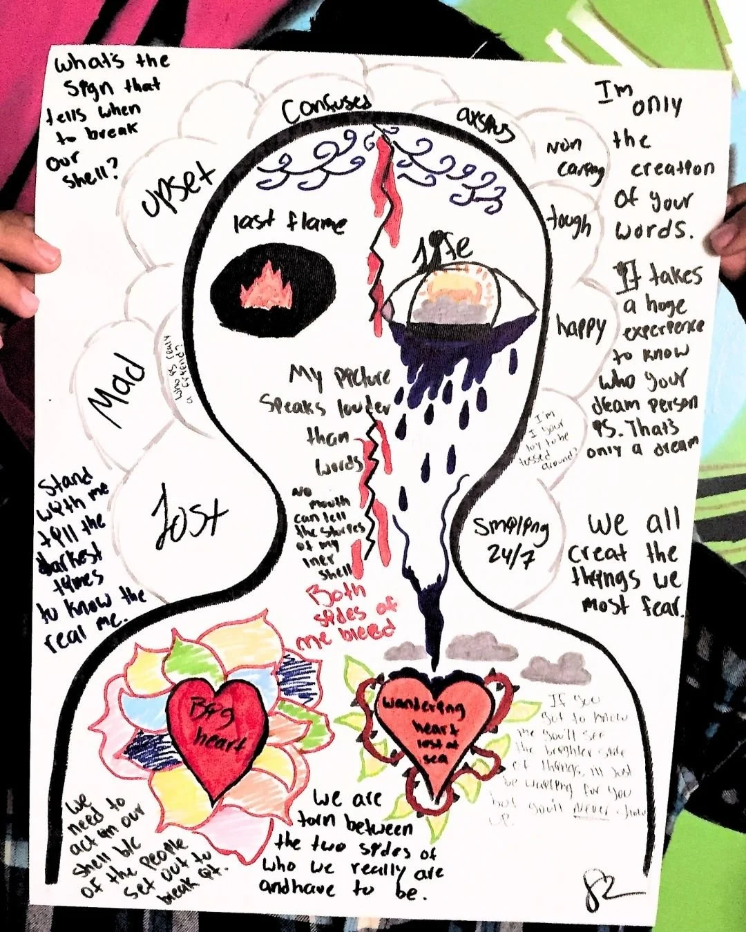 Both sides of me bleed