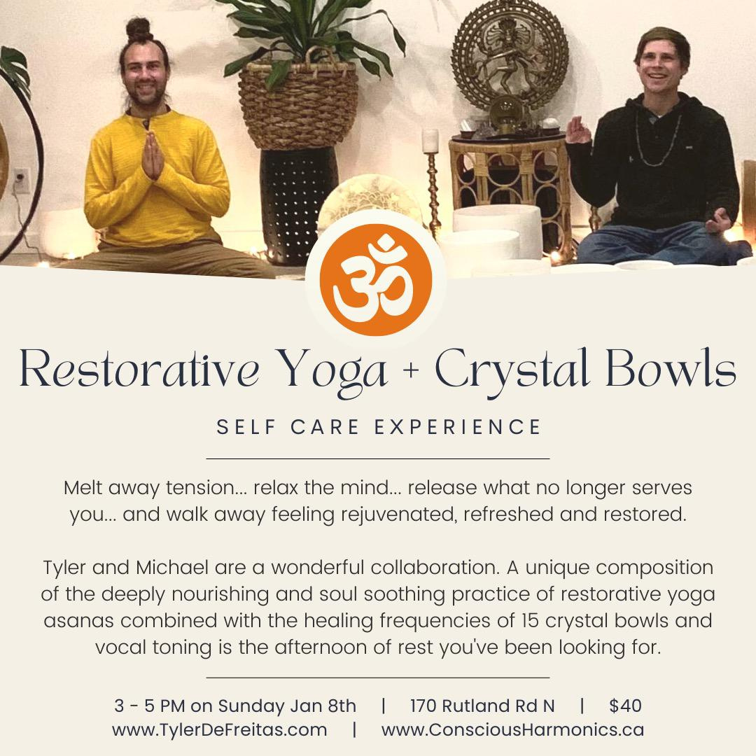 Restorative Yoga + Crystal Bowls Self Care Experience