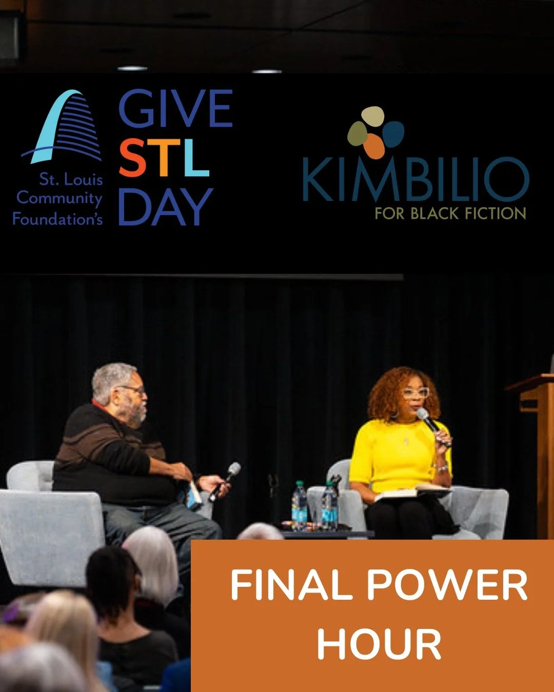 FINAL POWER HOUR! Thank you, thank you, thank you to everyone who supported so far. There's still time to support. Every gift goes toward supporting Black fiction writers and their stories.

Give here: https://www.givestlday.org/story/gdf0cg