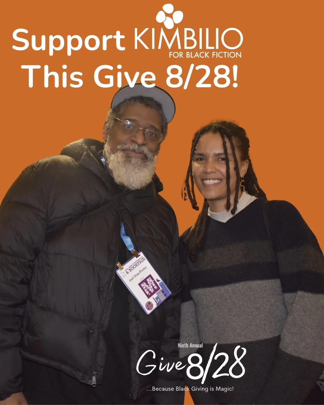 Kimbilio is excited to be a part of Give 8/28, the national day of Black giving, and we hope you&rsquo;ll show up and show out for the Kimbilio family! 

Your support helps us continue our work in welcoming &amp; nurturing a safe haven for Black fict