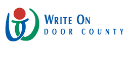 Logo for Write On Door County featuring a stylized pencil and the words Write On Door County.
