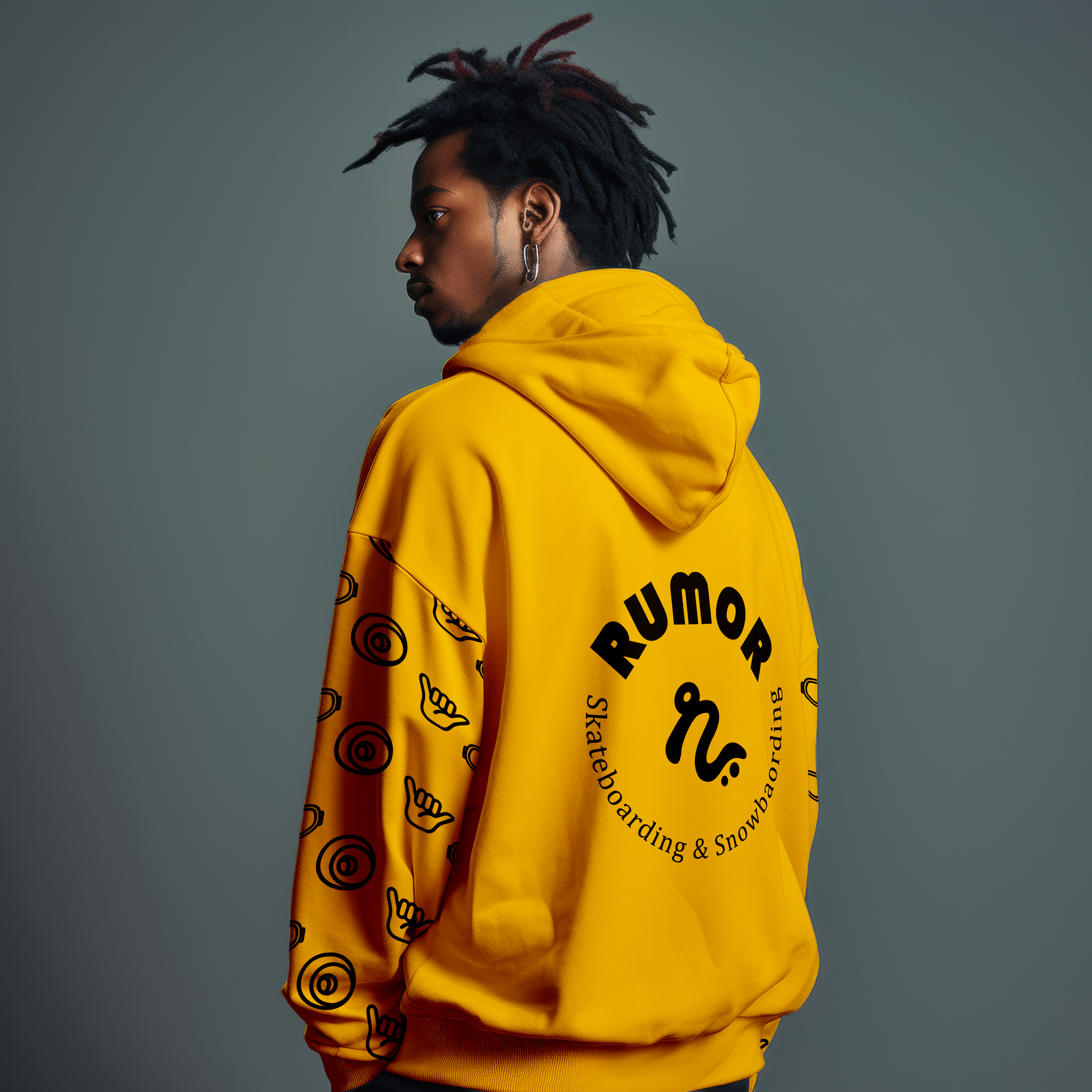 Yellow Hoodie With Rumor Logo