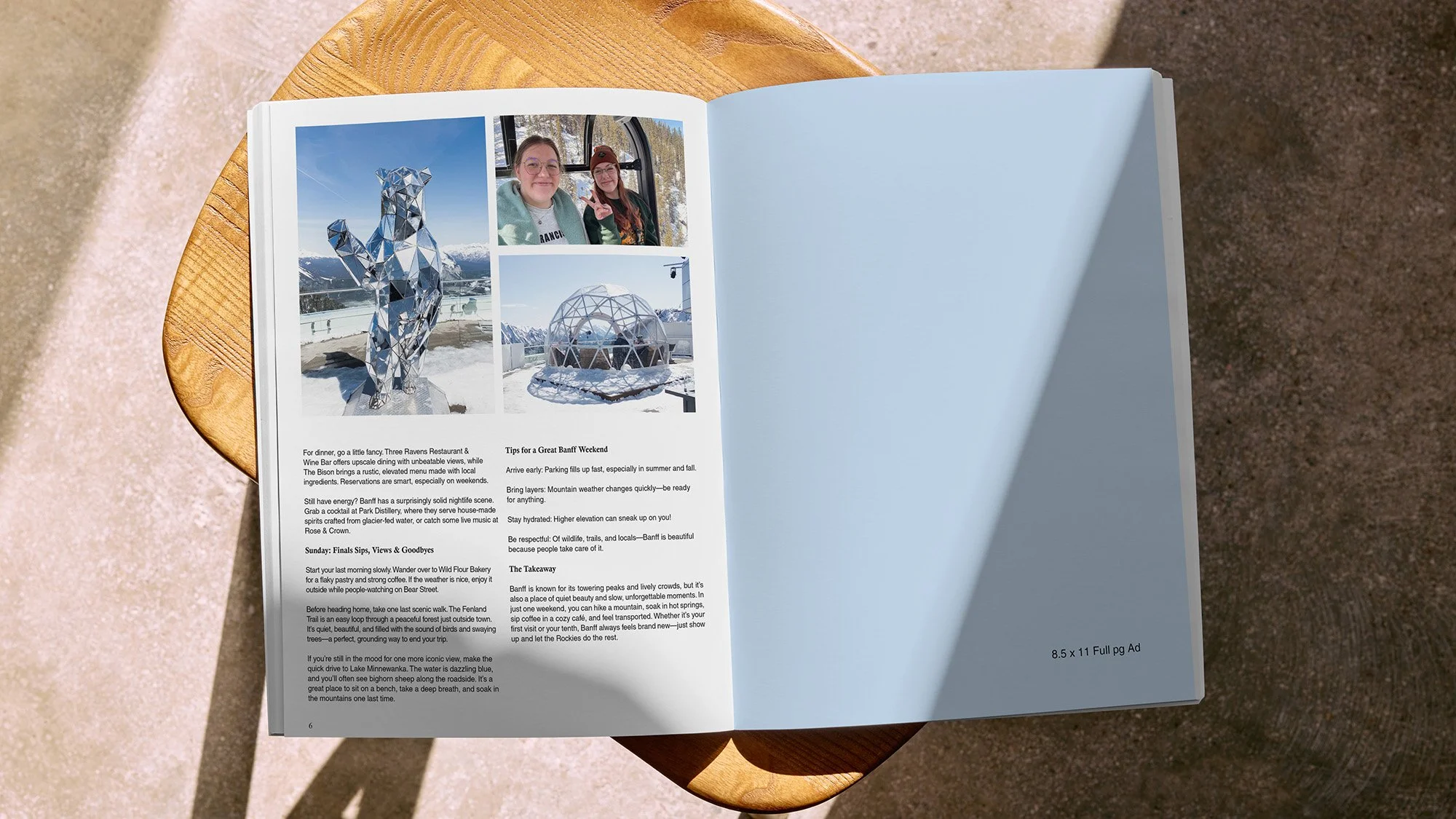 Magazine layout with Full Page Ad