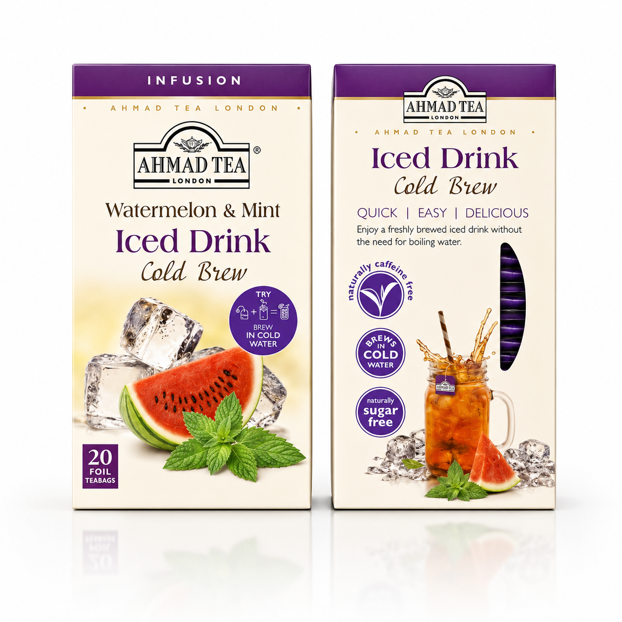 Ahmad Tea Watermelon & Mint Iced Drink Cold Brew – Refreshing Sugar-Free Iced Tea