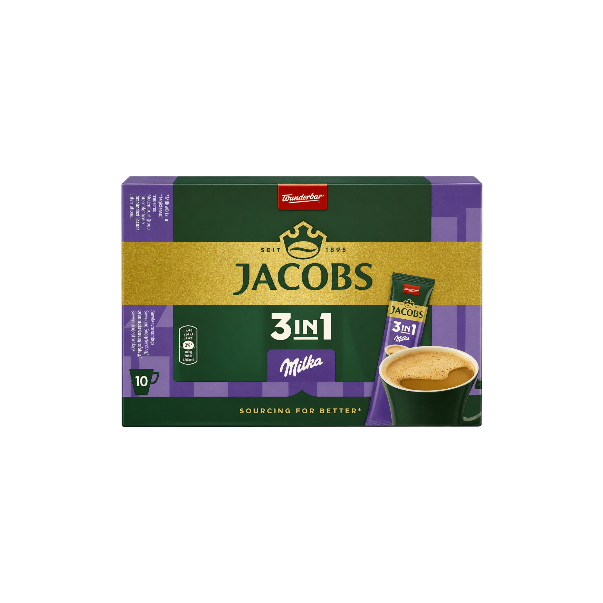 Jacob’s 3 in 1 Milka Instant Coffee Mix - Creamy Chocolate Coffee Sticks