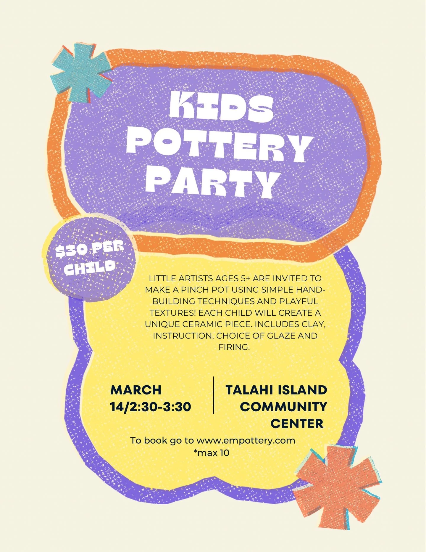 The March Kids Pottery Party link is now open for sign up! 🎉

Go to my website in bio and you will find the link under the &ldquo;Pottery Parties&rdquo; tab! 

Only 10 spots available! 

#kidspottery #pottery #potterylife