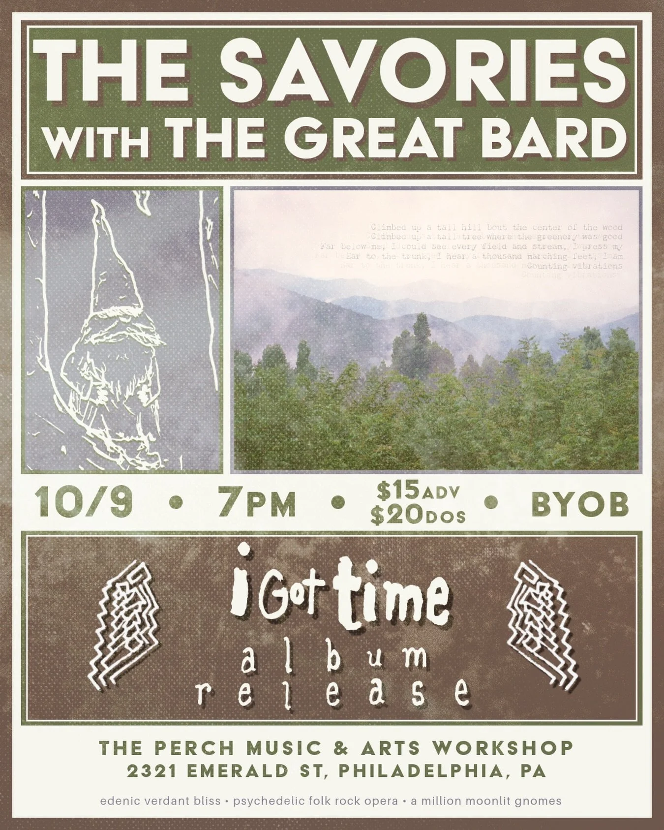 THIS FRIDAY 🔮 tix in my bio

The album is out and this Friday we&rsquo;re playin the whole thing⚡️LIVE⚡️

It&rsquo;s sort of a reverse eden story, sort of a gnome-centric fever dream, sort of a revolution awaiting your enlistment 👀 see ya there!

@
