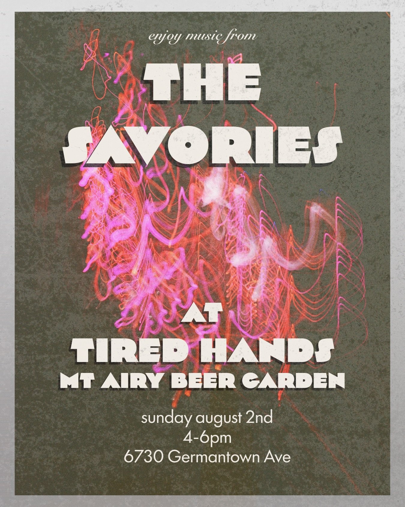 gonna be groovin w @thesavories at @tiredhands_mt.airy tomorrow afternoon!