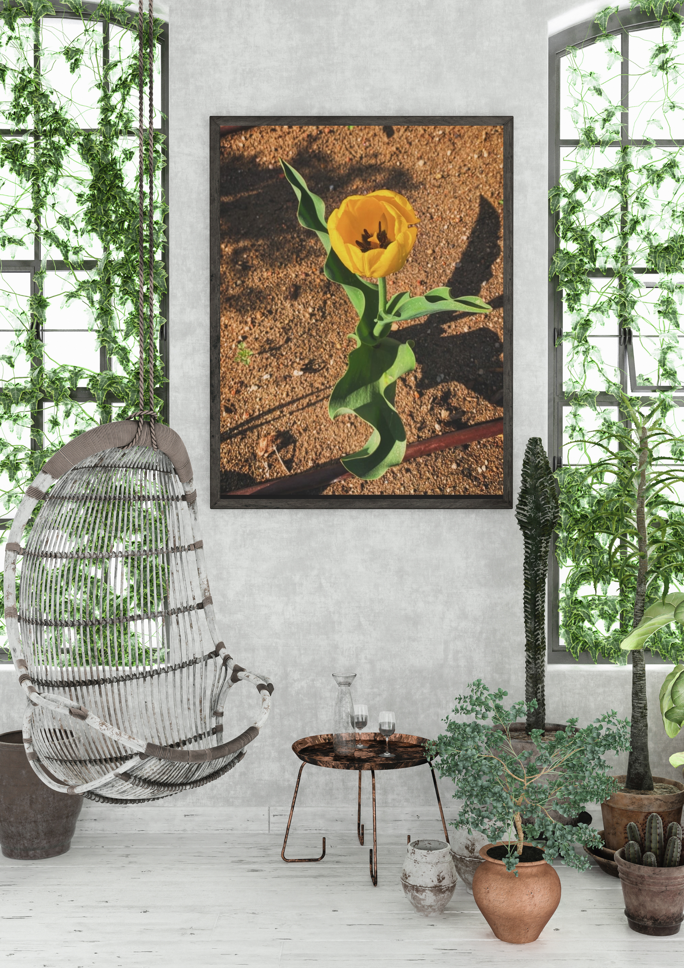 Green Natural Botanical Organic Poster Frame Wall Art Mockup.png