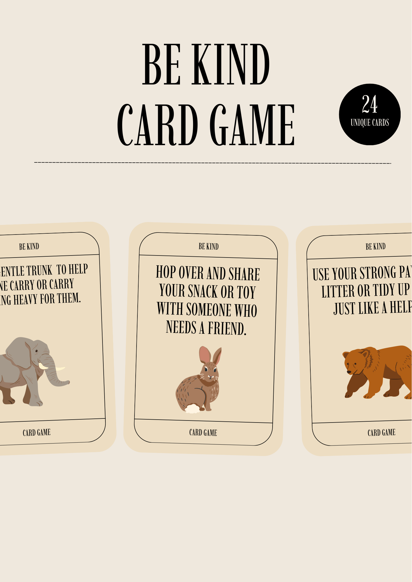 Be Kind Card Game