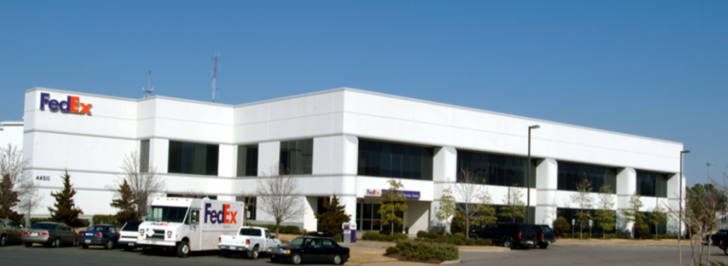 White FedEx building in Memphis, TN