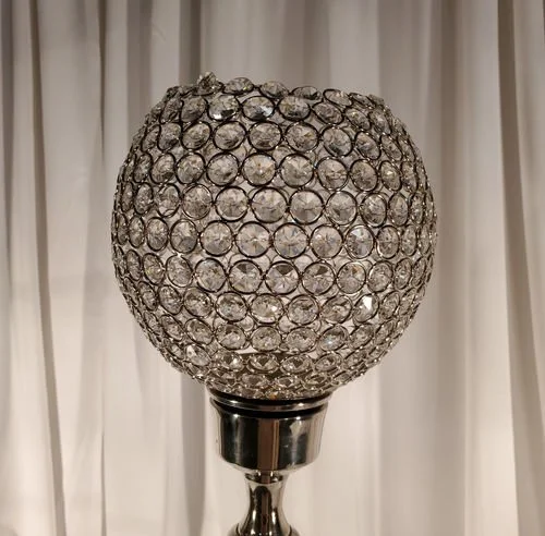 Crystal Ball 8" Table Candelabra