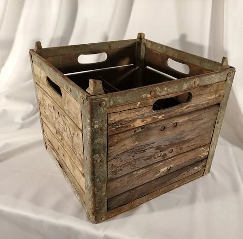 Vintage Rustic Wooden Milk Crate