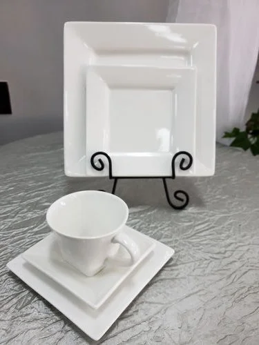 Modern Square Dinnerware Set - White