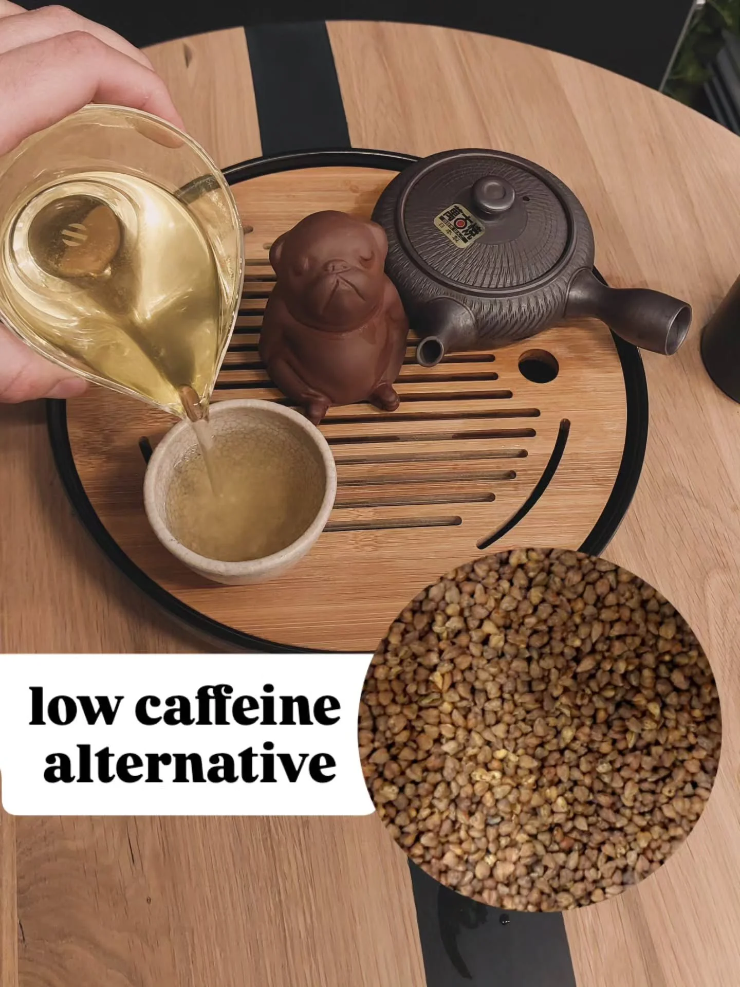 Schwarzer Tatarischer Buchweizen Tee.
Soba Tee aus Daliangshan.

Intensiver nussiger und getreidiger Geschmack.
Ganz ohne Koffein. 

Trink ich nicht nur Abends, sondern auch morgens gerne. Geht immer.😉 

Must try.

~Nico

#tea #munich