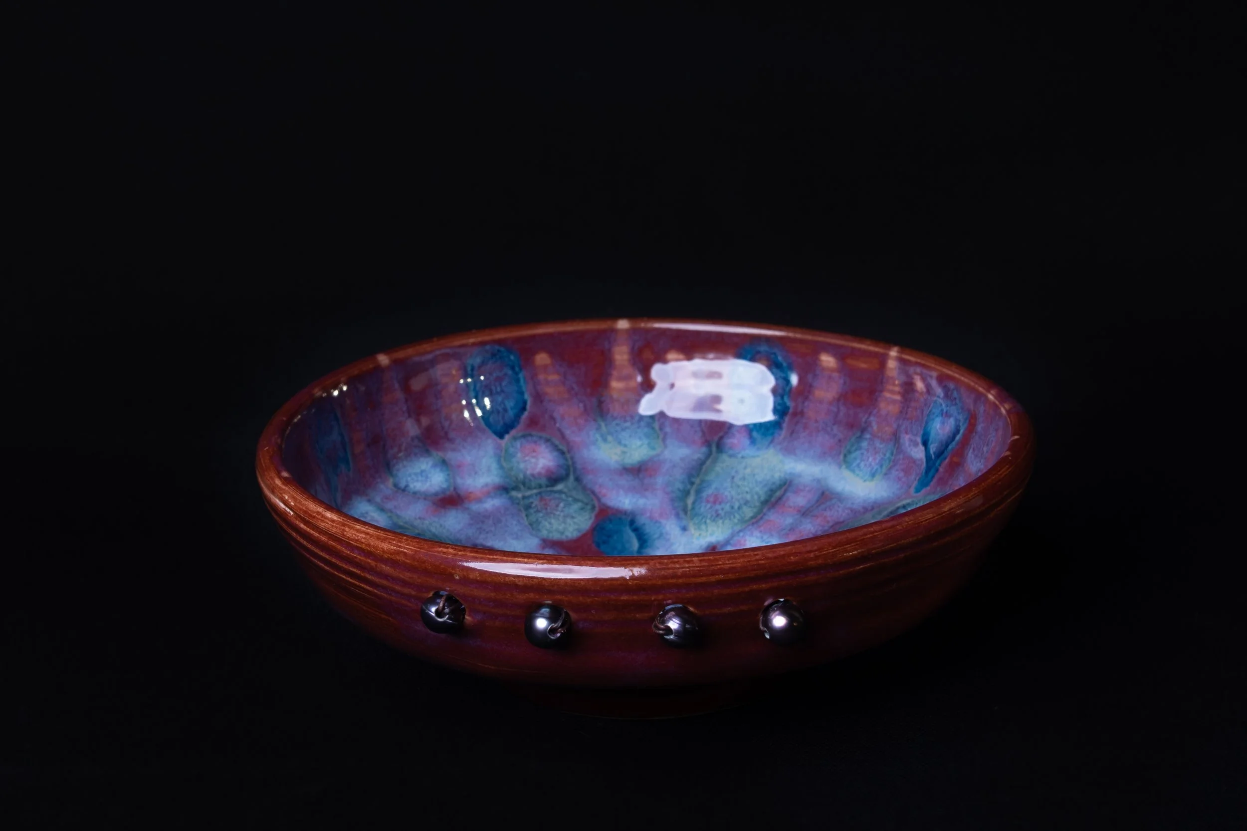 Porcelain Trinket Bowl 1.75" Tall with Freshwater Pearls