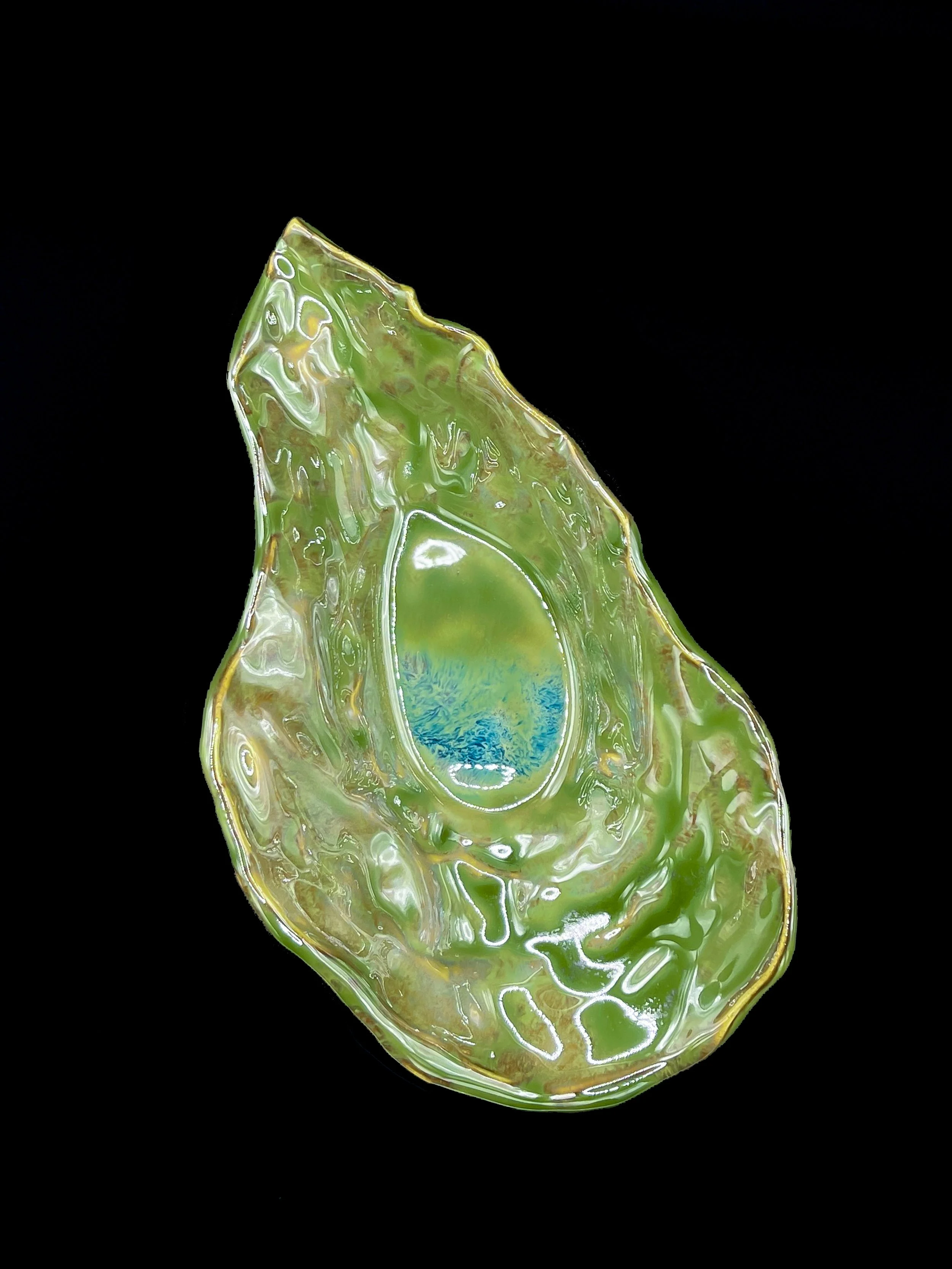 Handmade porcelain oyster dish 7" x 4.5" x 1.5"