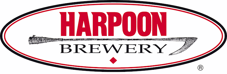 Harpoon Brewery logo with a harpoon illustration and red and black text.