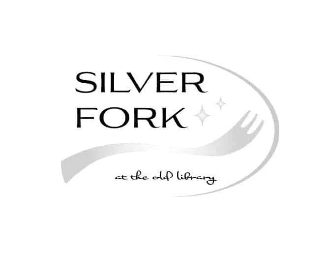 Silver Fork at the old library logo with a stylized fork and sparkles.