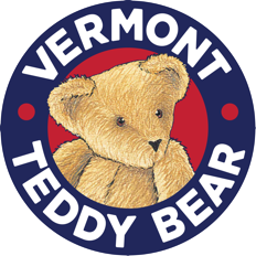 Logo of Vermont Teddy Bear with a teddy bear's face in the center surrounded by the text Vermont Teddy Bear.