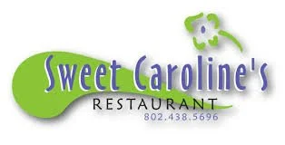 Logo of Sweet Caroline's Restaurant with a green spoon and purple text