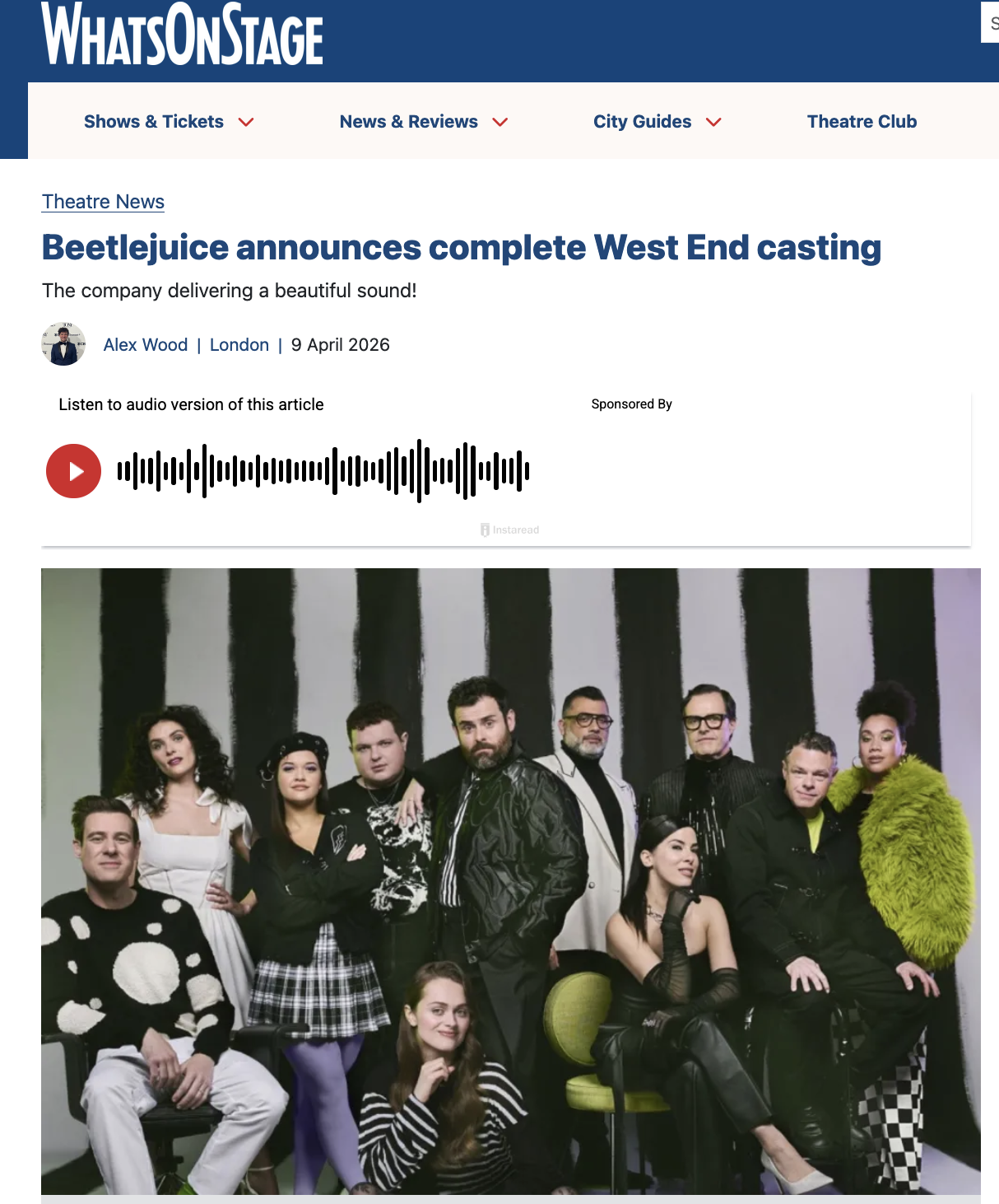 Hannah Nordberg joins the West End cast of Beetlejuice. 