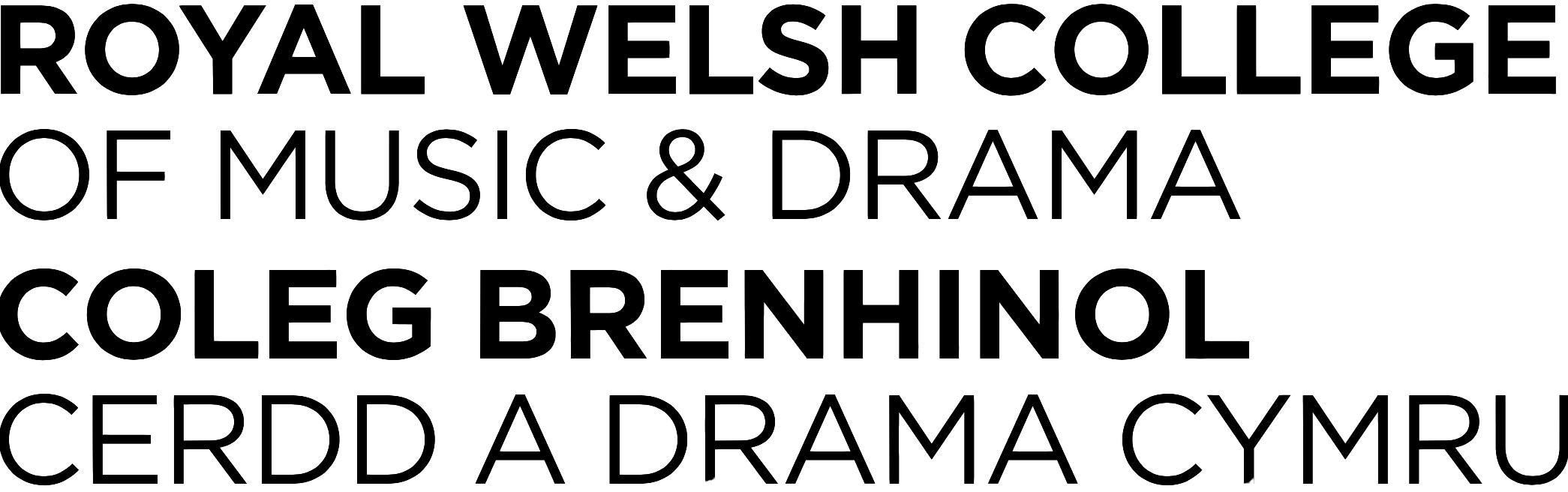 Logo of Royal Welsh College of Music & Drama Coleg Brenhinol Cerdd a Drama Cymru