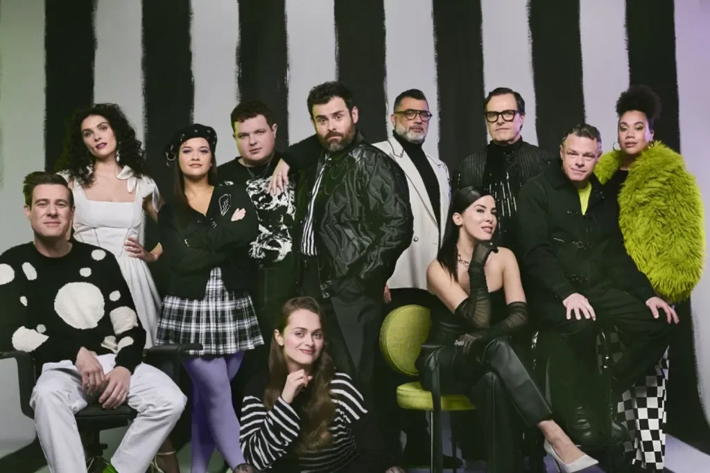 Hannah Nordberg and the West End cast of Beetlejuice