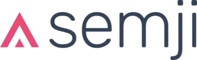 Logo de Semij avec une lettre A stylisée en rose à gauche