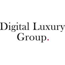 Logo du groupe Digital Luxury Group avec le texte noir sur fond blanc.