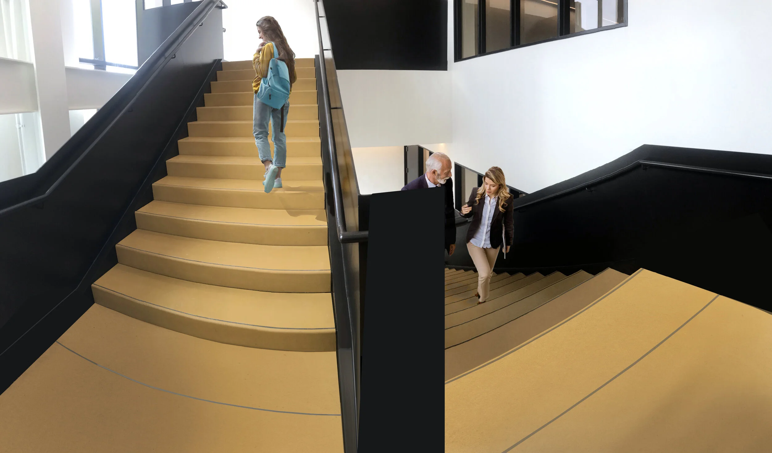 escalier en béton marches en Ductal par m3beton