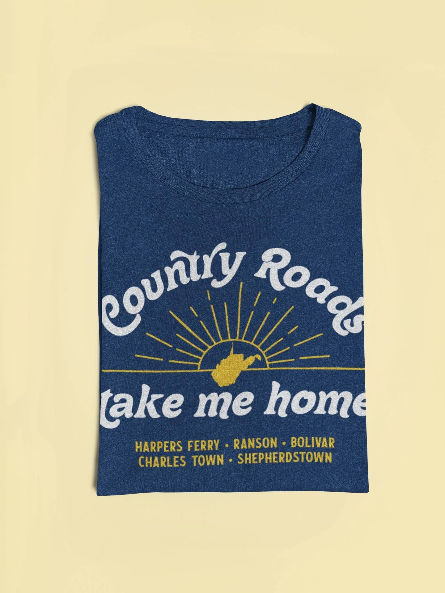 Country Roads Take Me Home with Sunburst Short Sleeve Shirt