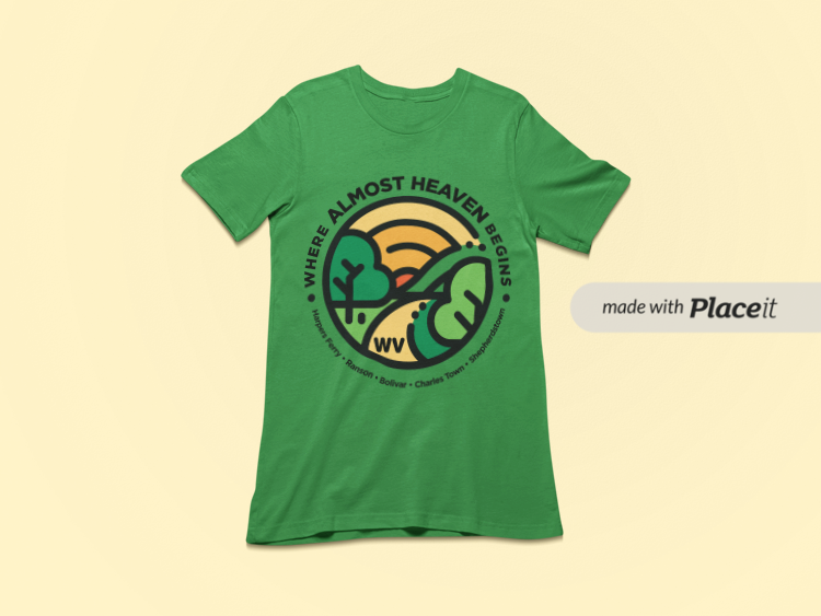 Where Almost Heaven Begins Short Sleeve Shirt Green 1.png