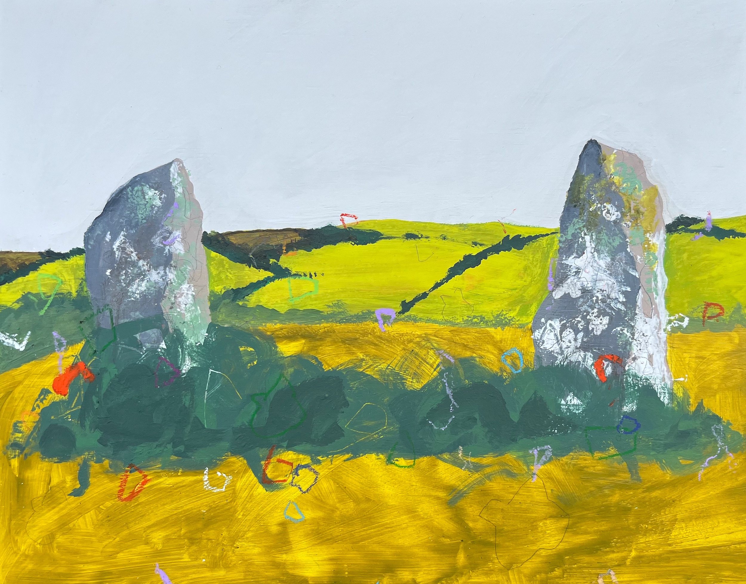The Sisters / 2026 / Mixed media on board / 25.5cm x 21cm