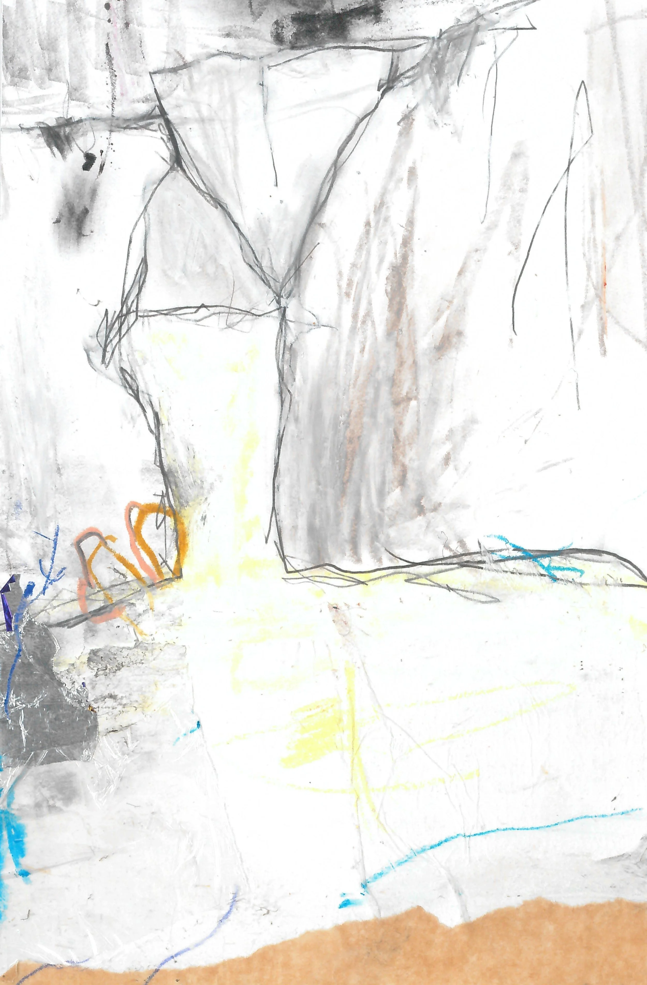 Pasties at Portheras Cove / 2020 / Mixed media on paper / 21cm x 14.8cm