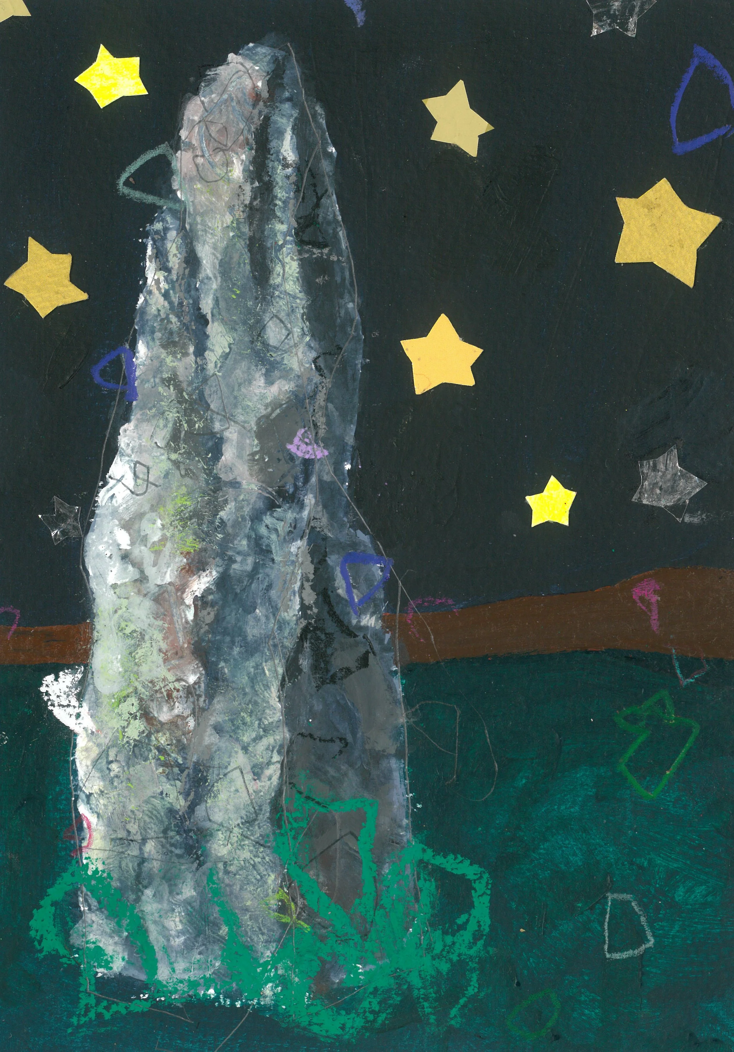 Lone Piper of Boleigh / 2025 / Mixed media on paper / 21cm x 14.8cm
