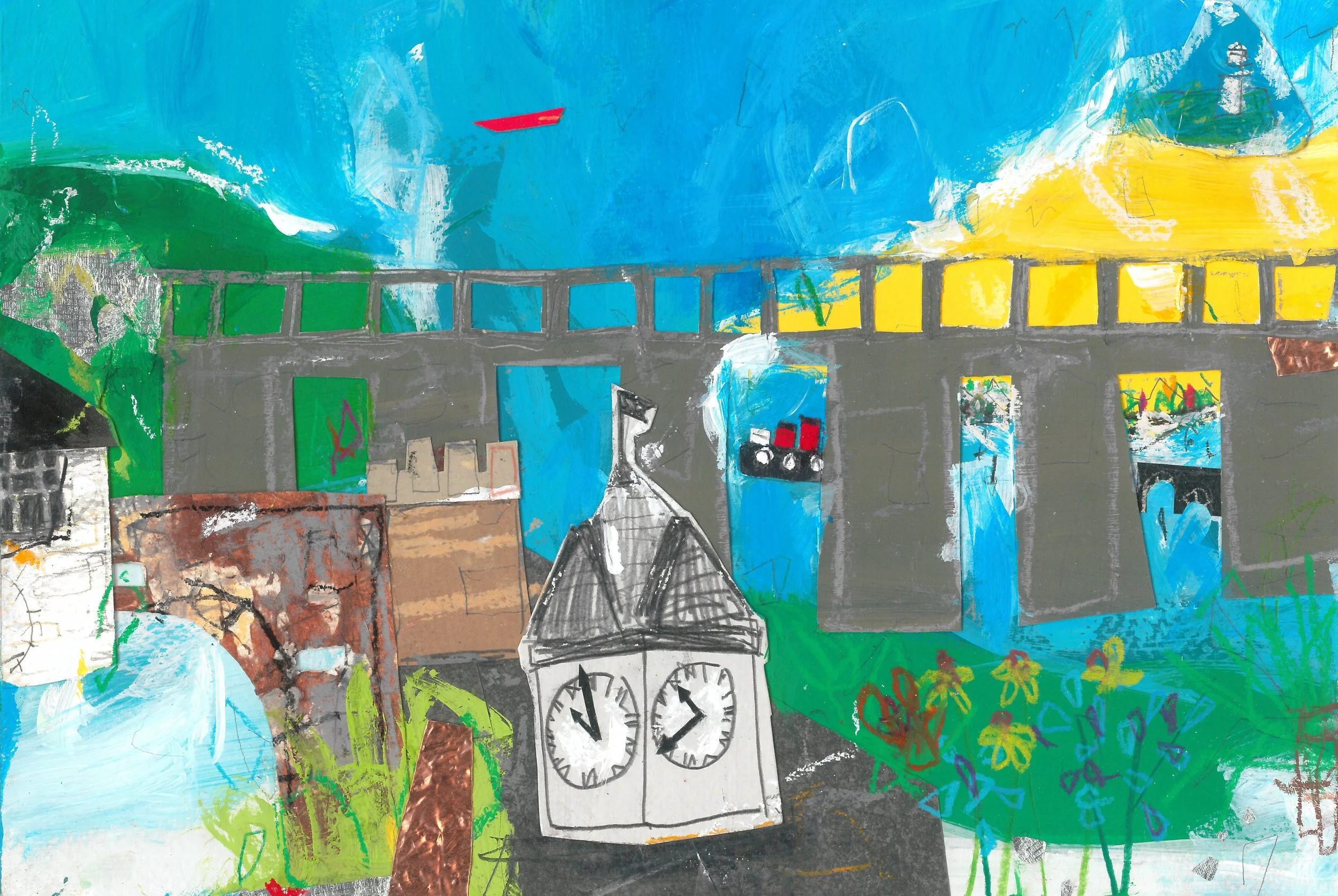 From Foundry to Copperhouse / 2023 / Mixed media collage on paper / 29.7cm x 21cm