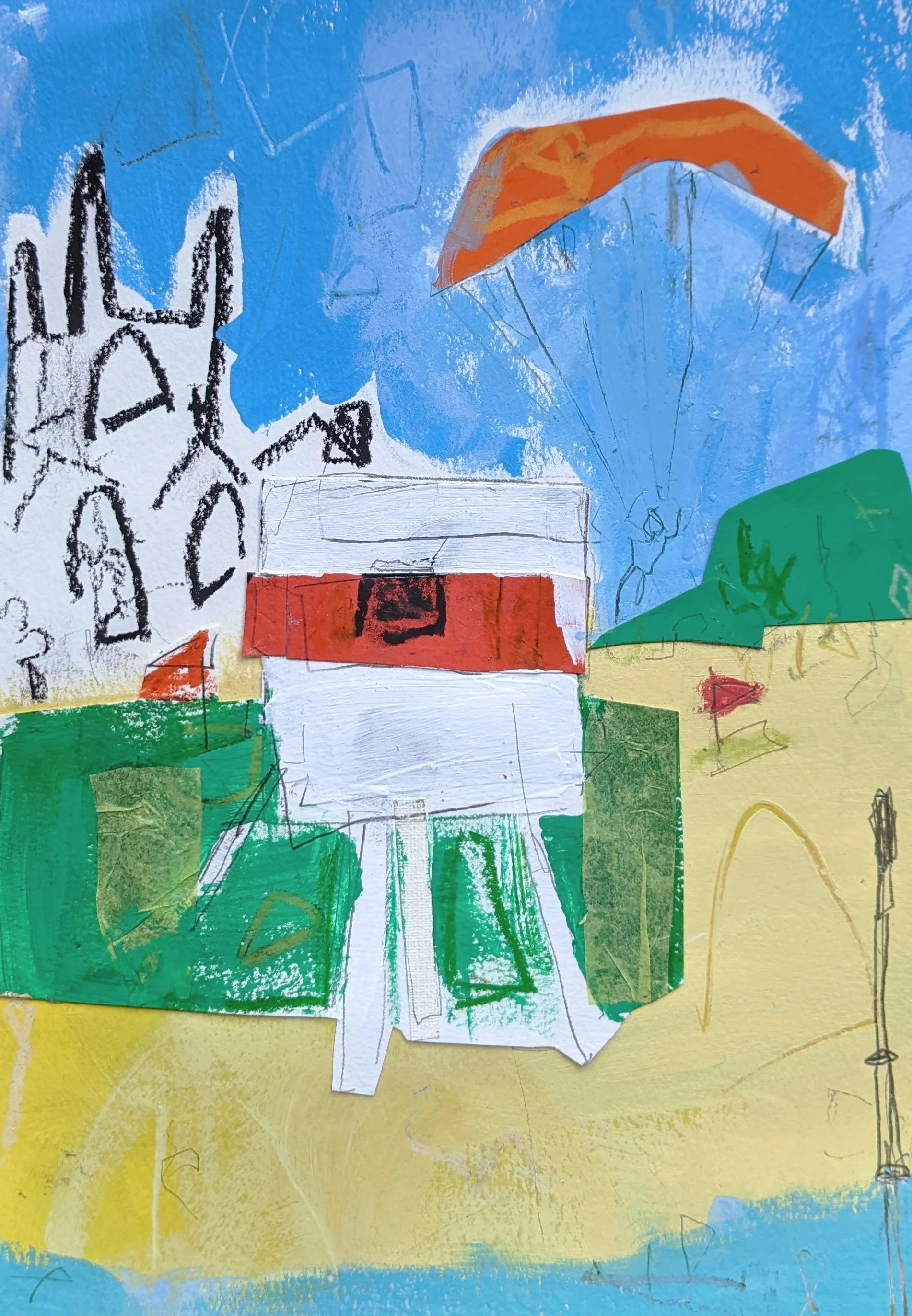 St Uny / 2022 / Mixed media collage on paper / 21cm x 14.8cm