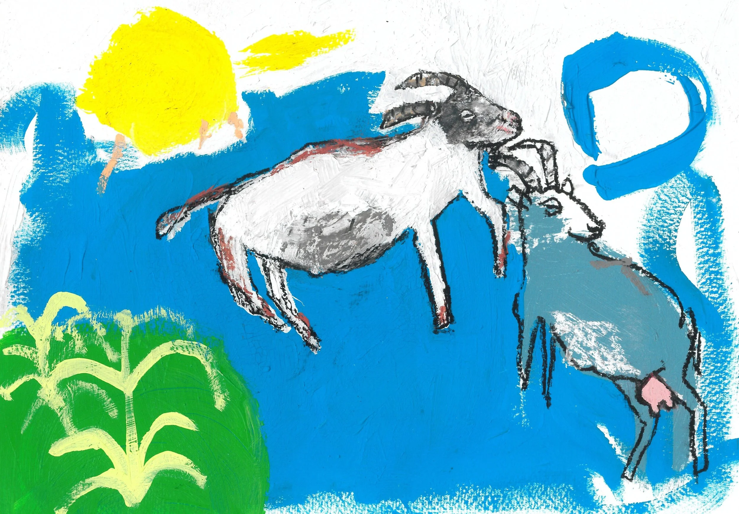 Wander / 2021 / Acrylic, emulsion, charcoal and hard pastel on paper / 21cm x 29.7cm