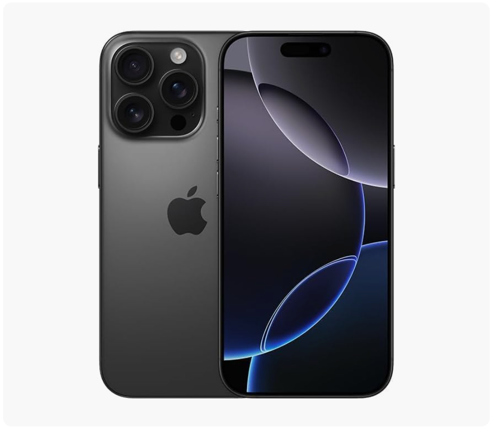 Gray iPhone 13 Pro with a display turned on and the back showing three camera lenses and an Apple logo.