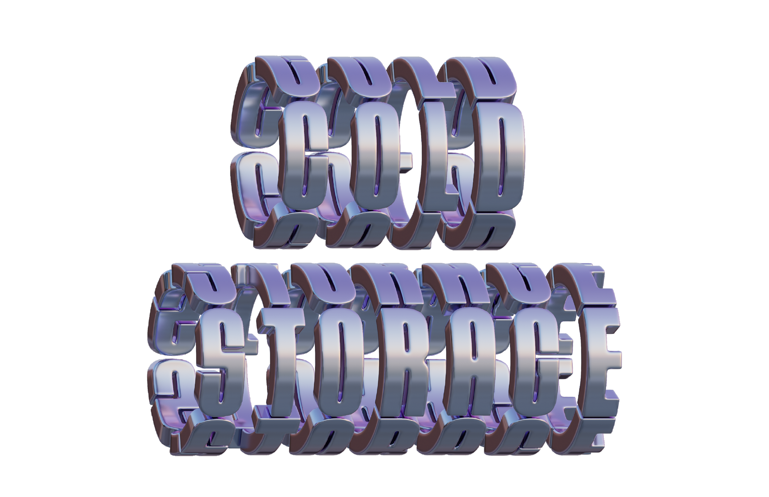 3D text in a futuristic font that says 'DATA STORAGE' reflecting on a black background.
